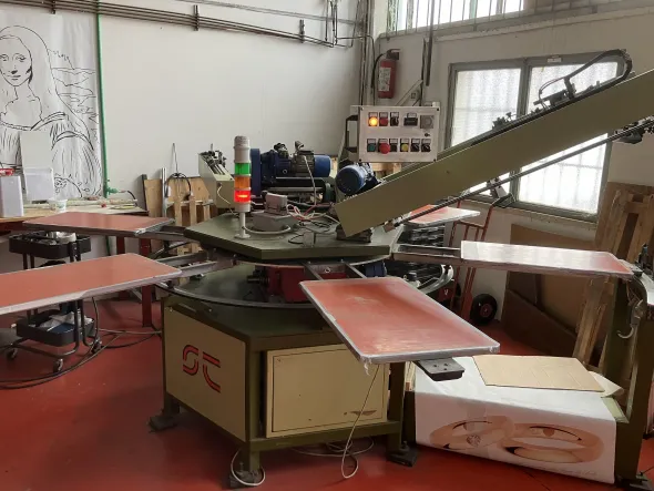 Giostra serigrafica due colori 6 piani di stampa