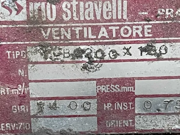 Girante e motore da 0,75 Hp per impianto aspirazione