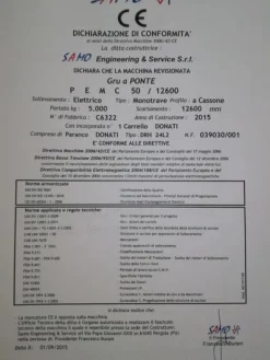 1#4506 Gru a ponte Samo modello P E M