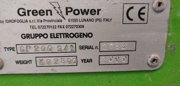 Gruppo eletrrogeno Green Power GP 200