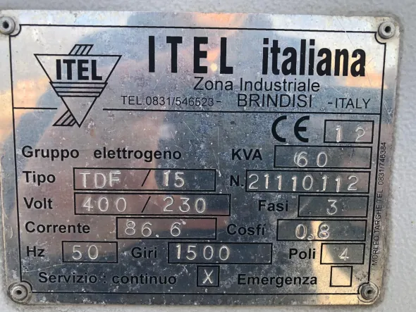Gruppo elettrogeno 60kVA