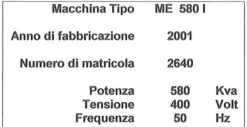 GRUPPO ELETTROGENO 580 KWa