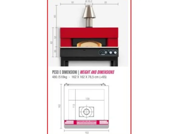 Il forno a gas monocamera per pizze croccanti come cotte a legna