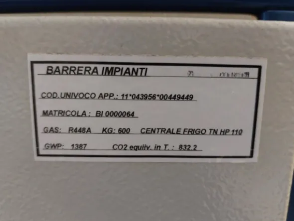 1#79500 Impianto di refrigerazione