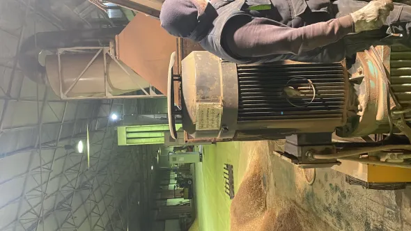 Impianto pellet+robot palletizzatore+insach. autom.