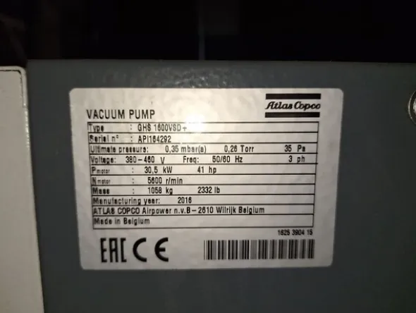 23#8478 Impianto vuoto ATLAS COPCO