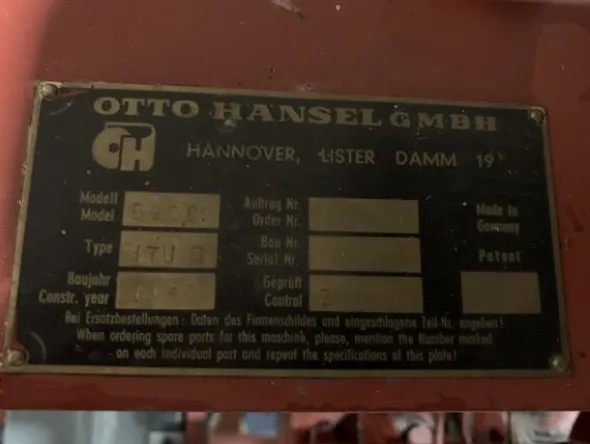 9#5721 Incartatrice Otto Hansel