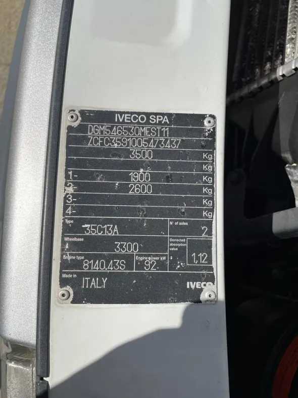IVECO DAILY 35C13 FURGONE COIBENTATO FRIGO MOZZARELLE