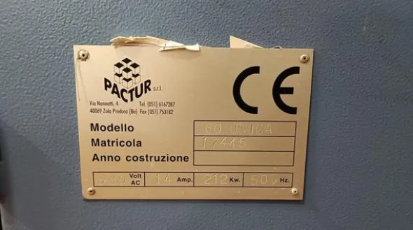 1#8698 Macchina confezionatrice Pactur