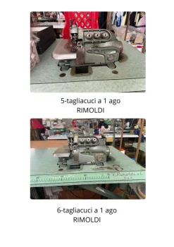 16 macchinari tagliacuci, piane, bordatrici e orlatrici