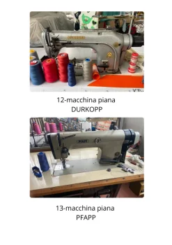 16 macchinari tagliacuci, piane, bordatrici e orlatrici