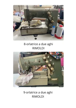 16 macchinari tagliacuci, piane, bordatrici e orlatrici
