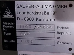 6#7280 Macchine per fuso cavoAllma Saurer Gmbh