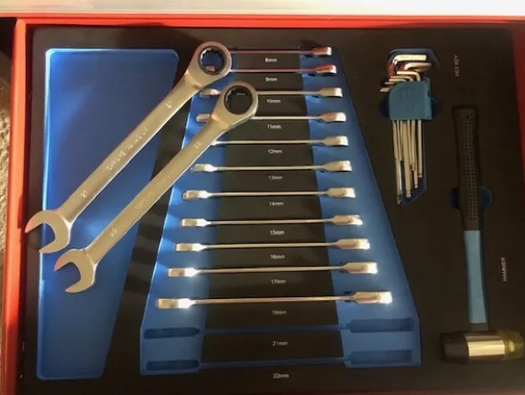 96#5814 N° 1 carrello porta utensili Germany Tools Professional completi di utensili