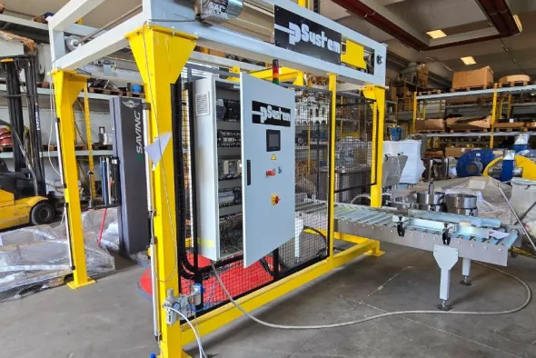 Pallettizzatore con avvolgitore di pallet NUOVO