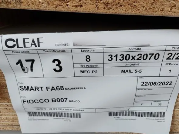 53#8616 Pannelli laminati di varie tipologie e dimensioni