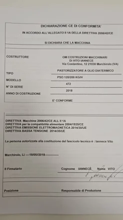 Pastorizzatore Iannece e nastro trasportatore su misura