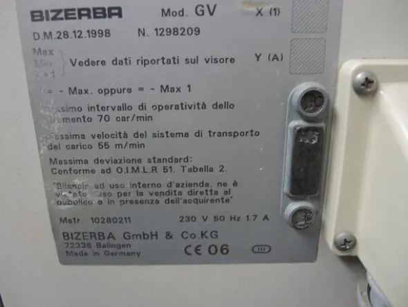 10#4084 Pesoprezzatrice Bizerba GV