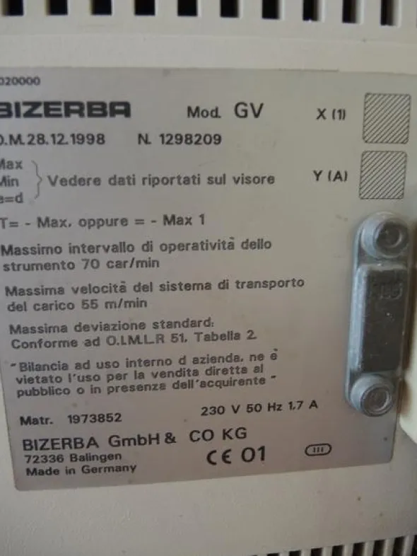 2#4084 Pesoprezzatrice Bizerba GV