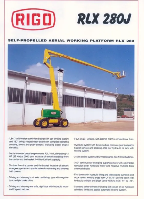 1#4999 Piattaforma aerea semovente Rigo RLX 280