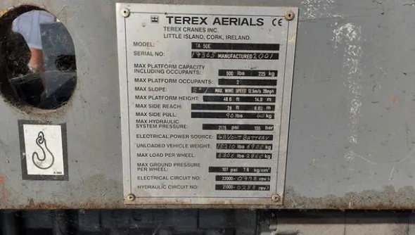 34#7172 Piattaforma aerea Terex Aerials TA50E
