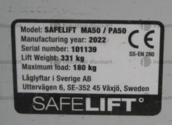 2#9518 Piattaforma telescopica Safelift MA50/PA50