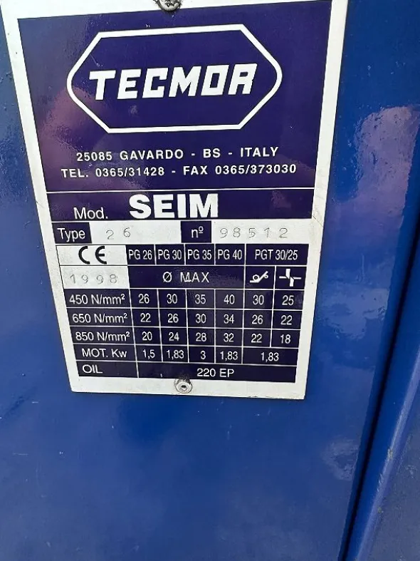 Piega tondino Tecmor SEIM 26
