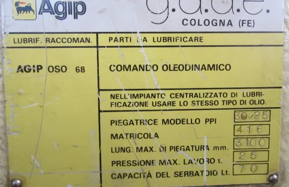 Piegatrice Gade 3100 X 25 Ton