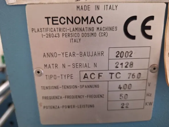 1#8440 Plastificatrice Tecnomac