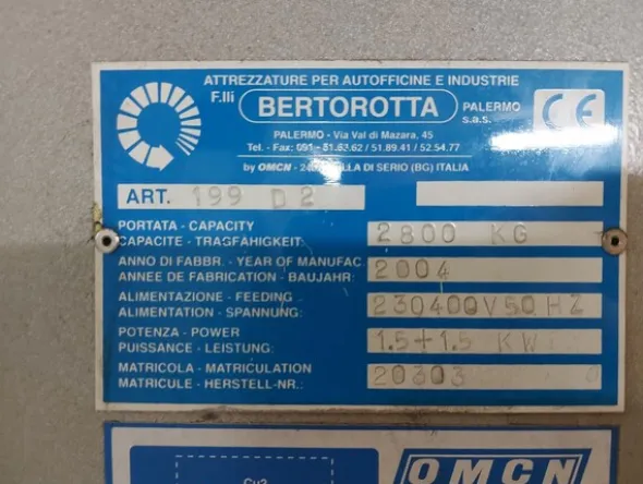 12#7842 Ponte sollevatore OMCN 199D2