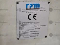 1#9969 Pressa a iniezione orizzontale per gomma RPM