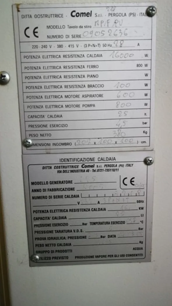 13#5315 Pressa da stiro a vapore