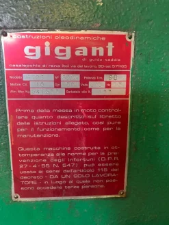Pressa idraulica Gigant 80 ton usata