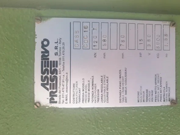 Pressa idraulica 120 T con protezioni sicurezza