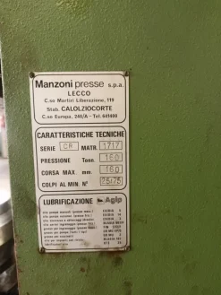 PRESSA MECCANICA MANZONI 160 ton