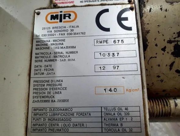 10#6048 Pressa oleodinamica MIR