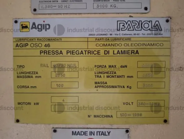 6#9460 Pressa piegatrice