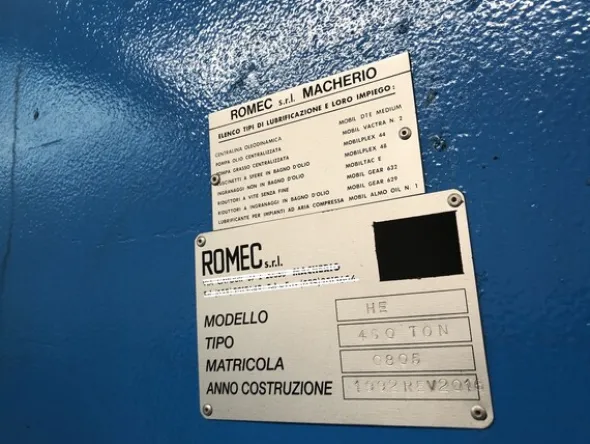 2#5617 Pressa Piegatrice Romec