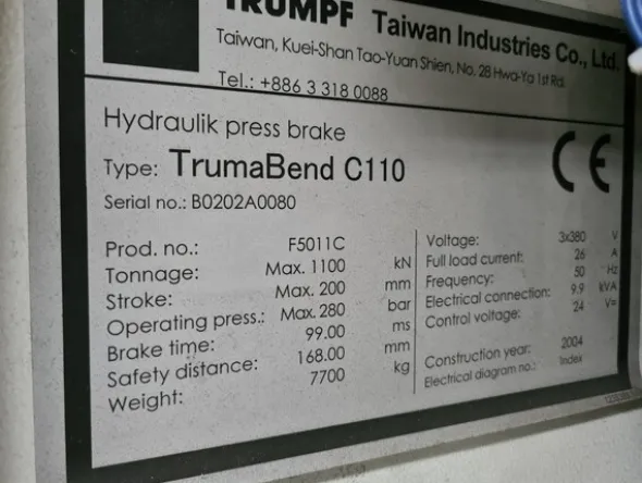 6#5878 Pressa piegatrice Trumpf