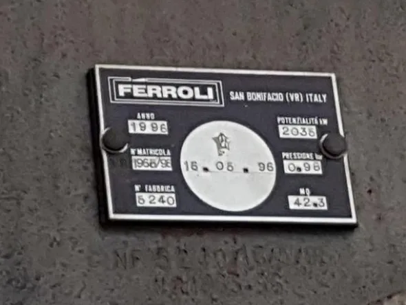 1#3139 Pressa rotativa Bergi e trasportatore aereo