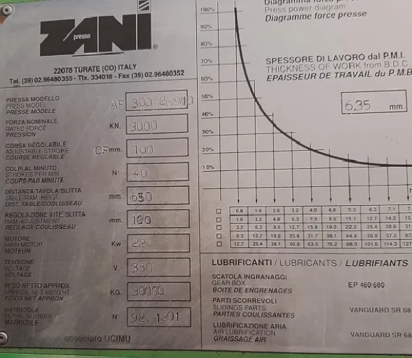 PRESSA ZANI A 2 MONTANTI MOD. AF 300
