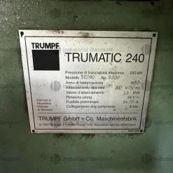 3#9312 Punzonatrice marca Trumpf Trumatic 240