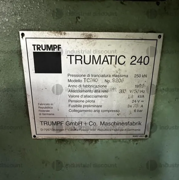 3#9312 Punzonatrice marca Trumpf Trumatic 240