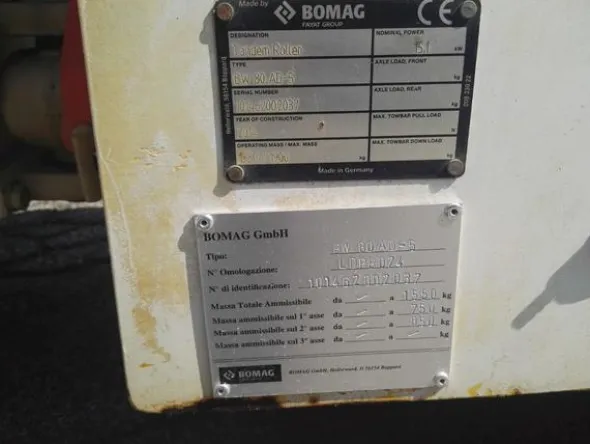 4#4733 Rullo tandem Bomag BW 80 AD-5