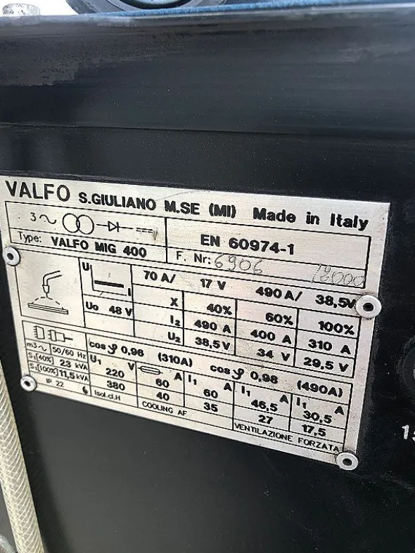 Saldatrice a filo Valfo MIG 400