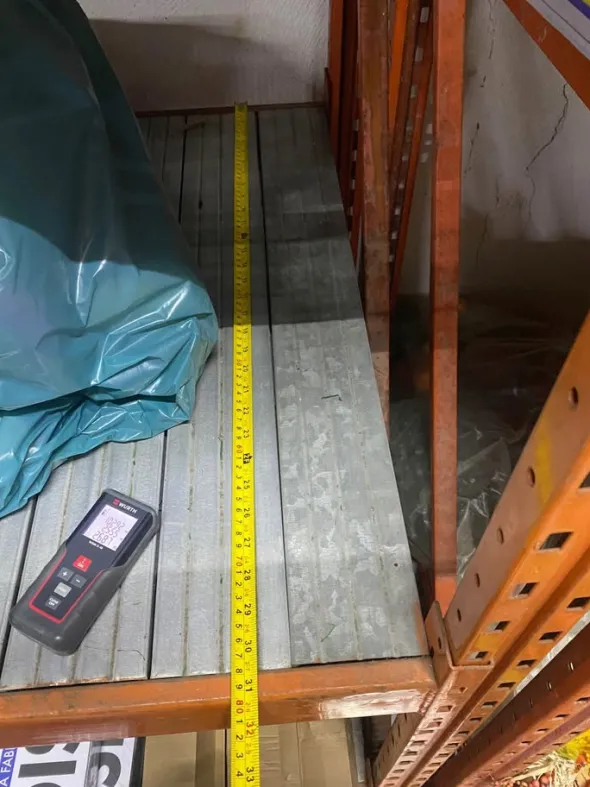 scaffali porta pallet 23 metri su 2 livelli
