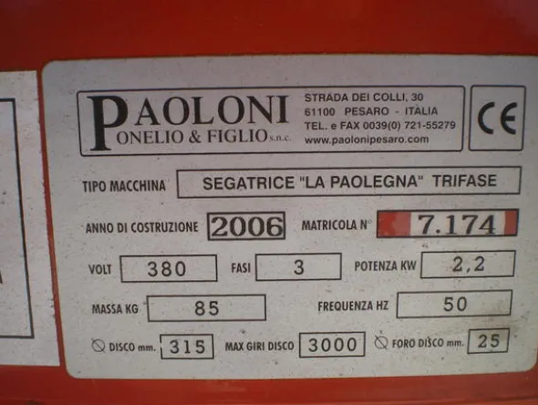 15#3685 Segatrice a disco Paoloni