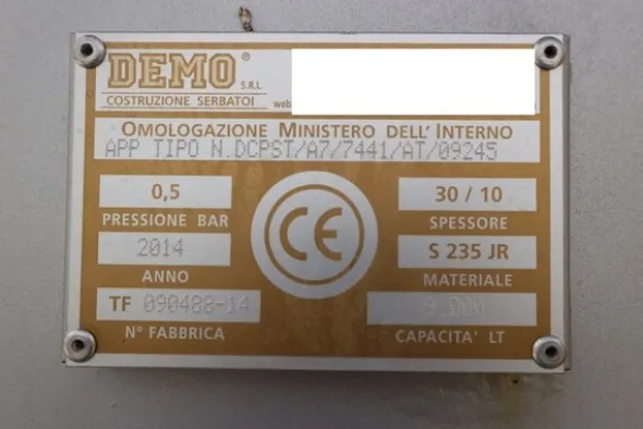 15#7092 Serbatoio per gasolio Demo e box in lamiera