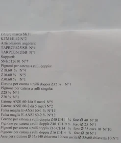Stock di supporti-articolazioni-catene-pignoni-corone