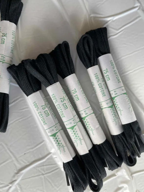 Stock Stringhe, Lacci 100% cotone colore ner